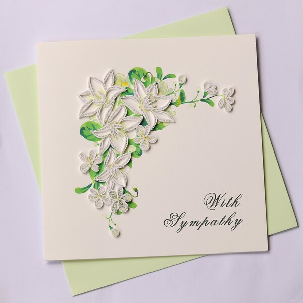 Sympathy Quilling Greeting Card, Quilling Cards, Birthday Cards, Greeting Cards, Handmade Greeting Card, Handmade Card