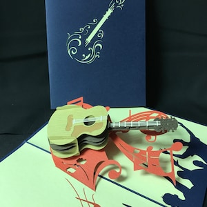 Guitar 3-D Pop Up Card, 3D Birthday Card, Popup Card, Greeting Card, 3D Popup Card, 3D Popup Greeting Card, PoppinPaper