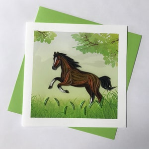 Pferd Quilling Grußkarte, handgemachte Grußkarte, Quilling-Karte, Quilling-Karte, Quilling, handgemachte Karte