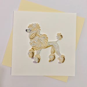 Poodle, Dog Quilling Greeting Card, Quilling Cards, Birthday Cards, Greeting Cards, Handmade Greeting Card, Handmade Card