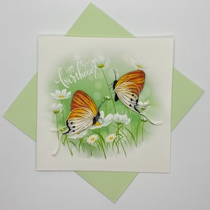 Carte de voeux d'anniversaire papillon, quilling, carte de voeux faite main, cartes quilling, cartes quilling, quilling, carte faite main