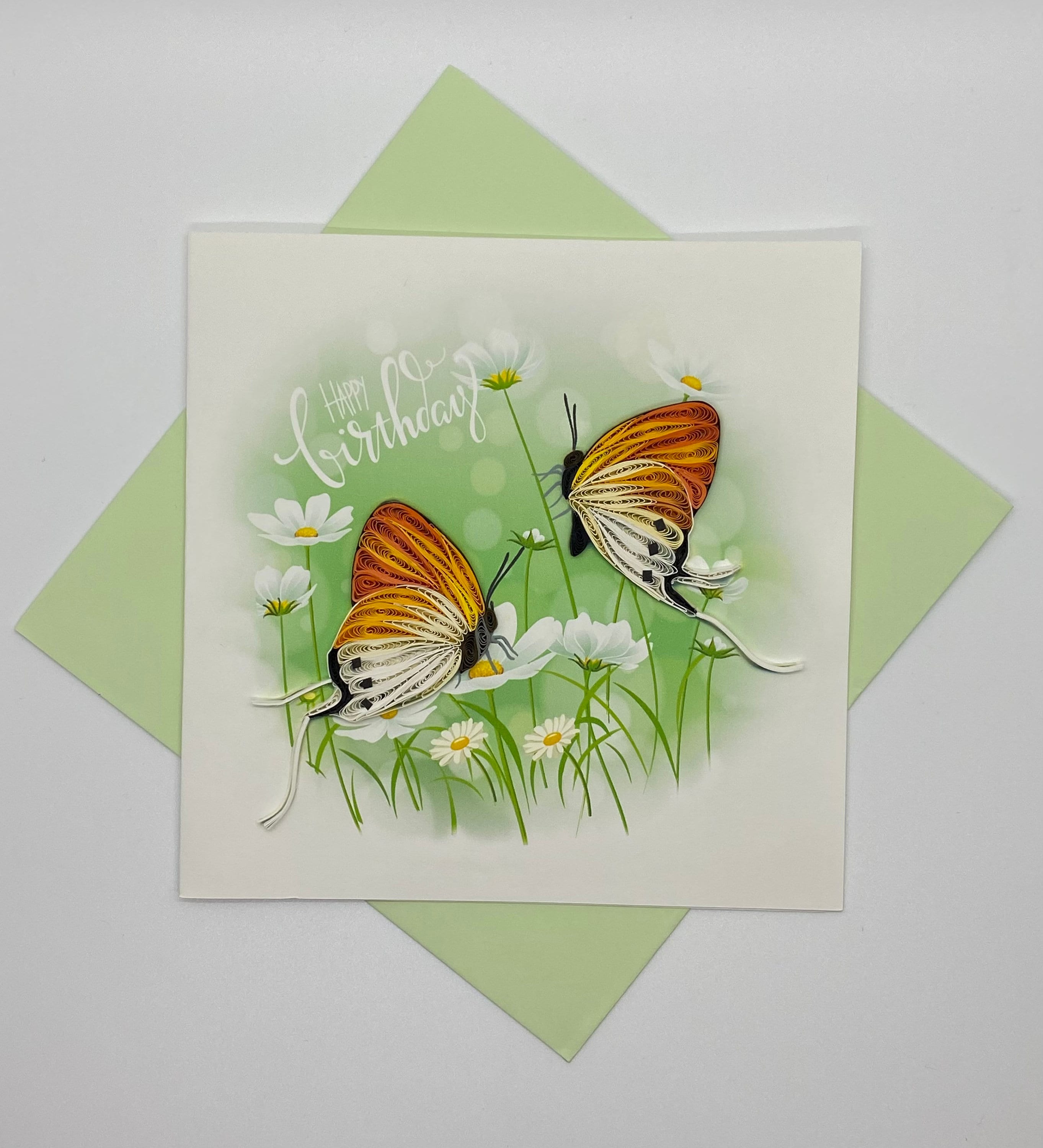 Birthday Butterfly Quilling Greeting Card, Handmade Greeting Card ...
