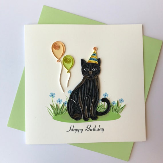 Carte De Vœux De Chat De Joyeux Anniversaire Carte De Vœux Etsy Carte De Vœux De Chat De Joyeux Anniversaire Carte De Vœux Etsy