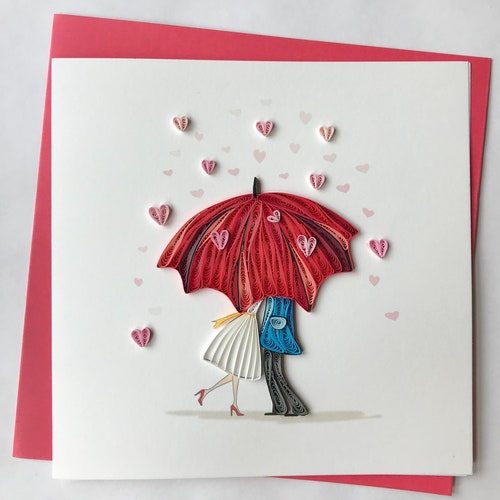 I Love You Card Quilling Greeting Card Handmade Greeting Etsy