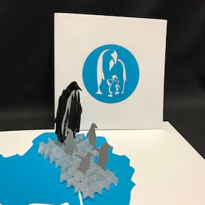 Pengiun 3-d pop up card, 3-D Pop Up Card, 3D Birthday Card, Popup Card, Greeting Card, 3D Popup Card, 3D Popup Greeting Card, PoppinPaper