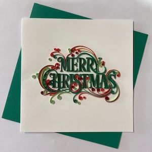 Cartão de Natal, Cartão de Saudações Quilling, Cartão de Saudações feito à mão, Cartões Quilling, Cartões Quilled, Cartão de Saudações
