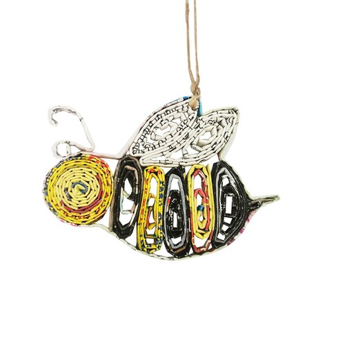 Bee Ornament Ecoart Recycled Quilled Paper Christmas Etsy