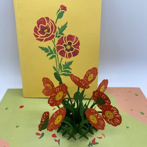Cartão Poppy, cartão pop-up, cartão pop-up 3-d, cartão pop-up, cartão pop-up 3d, papel poppin, cartão de felicitações, cartão pop-up de papel, cartão de felicitações