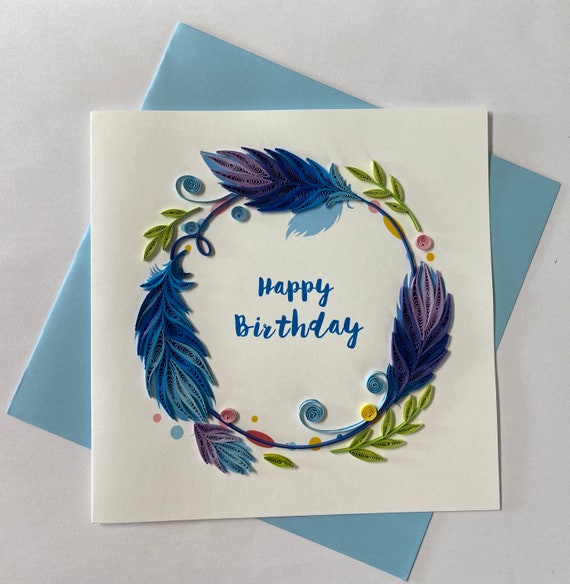 Happy birthday Card, Quilling Greeting Card, handmade greeting card,  quilling cards, quilled cards, Greeting Card -  Portugal
