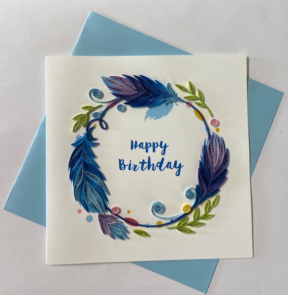 Happy birthday Card, Quilling Greeting Card, handmade greeting card,  quilling cards, quilled cards, Greeting Card