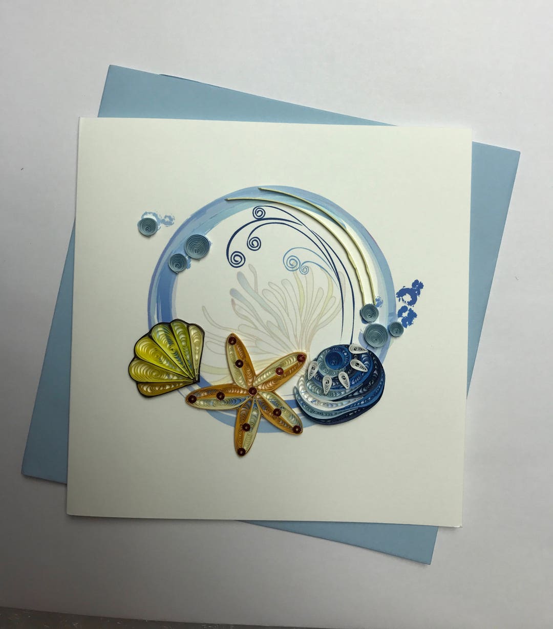 Sea Shells Quilling Greeting Card Etsy