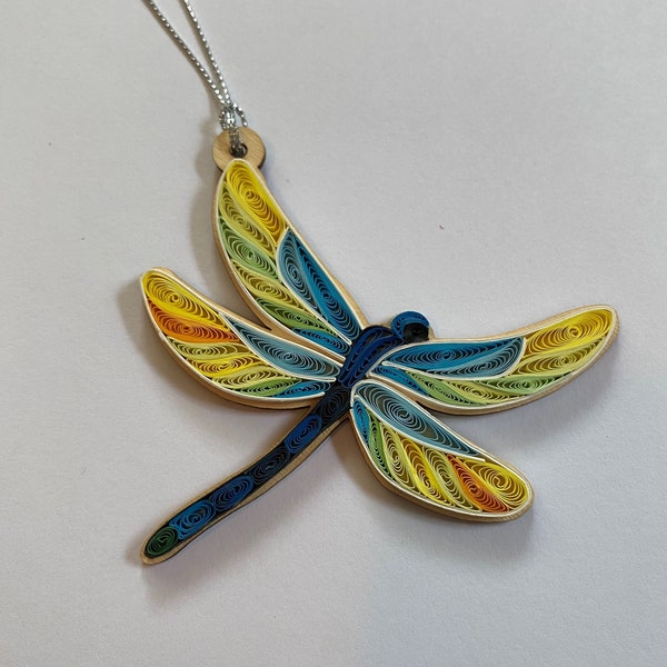 Dragonfly ornament, handmade ornament, quilling, quilled ornament, handmade ornament, handmade gift, Christmas ornament