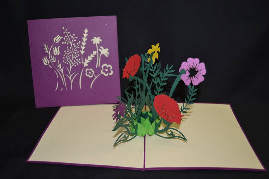 Flower 3-d Pop up Card - Etsy