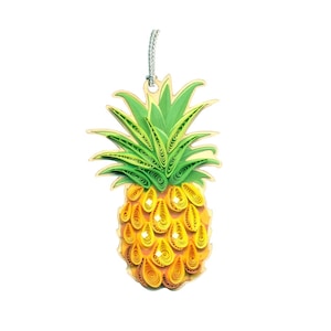 Pineapple ornament, handmade ornament, quilling, quilled ornament,