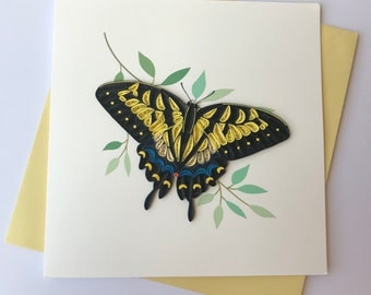 Butterfly Quilling Greeting Card, handmade greeting card, quilling cards, quilled cards