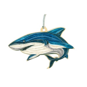 Shark ornament, handmade ornament, quilling, quilled ornament,