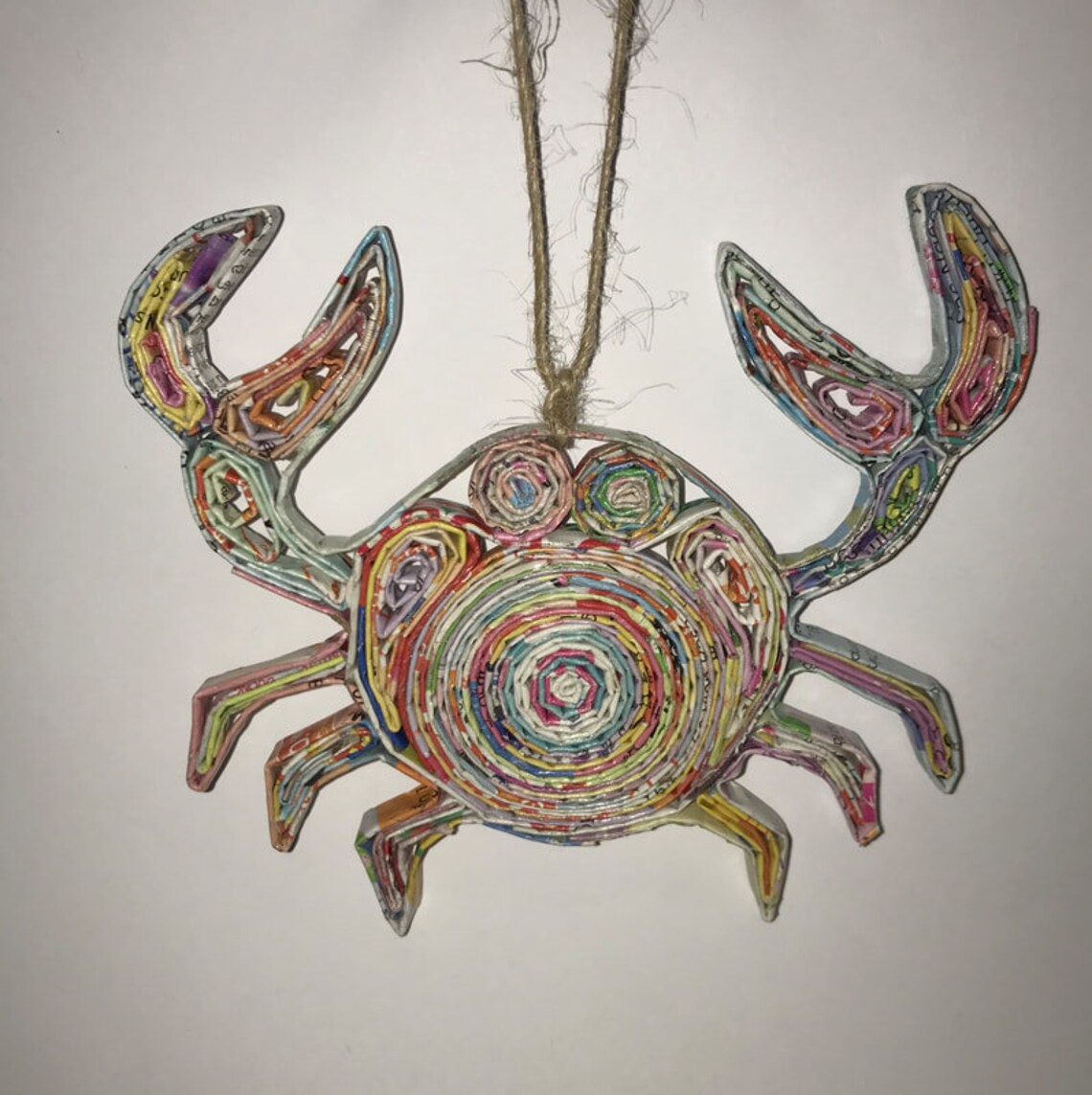 Crab Ornament Ecoart Recycled Quilled Paper Christmas Etsy