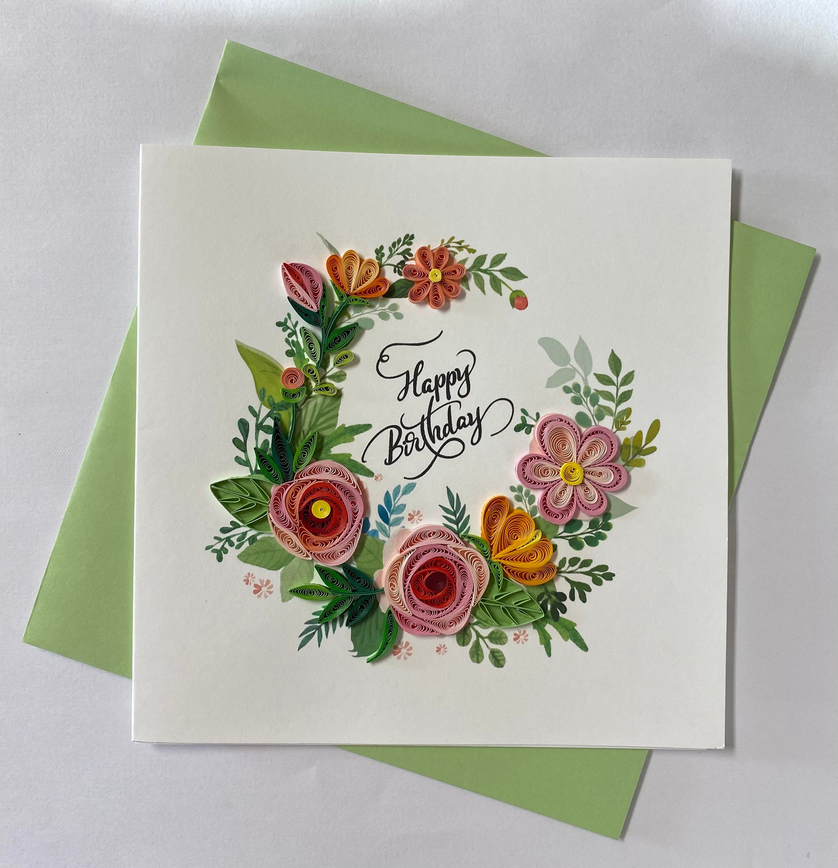 Quilled Birthday Girl Greeting Card