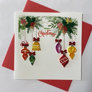 Christmas Card, Quilling Greeting Card, handmade greeting card, quilling cards, quilled cards, Greeting Card