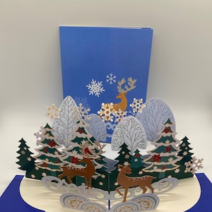 Christmas Card, pop up card, 3-d pop up card, popup card, 3d popup card, poppin paper, greeting card,  paper popup card, greeting card