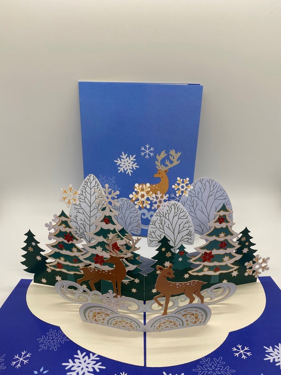 Carte de Noël, carte pop-up, carte pop-up 3D, carte popup, carte popup 3D,  papier poppin, carte de vœux, carte popup papier, carte de vœux -   France