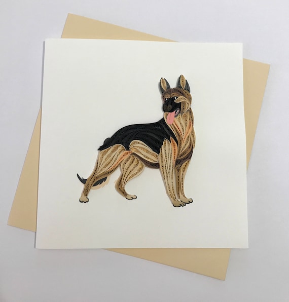 Chien De Berger Allemand Quilling Carte De Voeux Quilling Etsy Chien De Berger Allemand Quilling Carte De Voeux Quilling Etsy