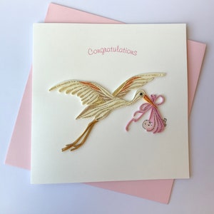 Baby Girl Quilling Grußkarte, handgemachte Grußkarte, Quilling-Karte, Quilling-Karte,