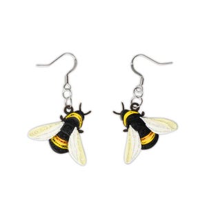 Bee quilling earring, quilling card, quilling earring, quill earring, quill card, handmade earring.