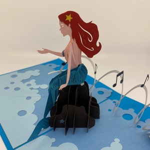 Meerjungfrau Karte, Pop Up Karte, 3-d Pop Up Karte, Popup Karte, 3D Popup Karte, Poppin Papier, Grußkarte, Papier Popup Karte, Grußkarte