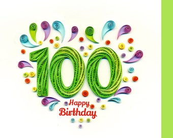 Carte d'anniversaire du 100e anniversaire, Joyeux 100e anniversaire, carte de courtepointe, carte d'anniversaire