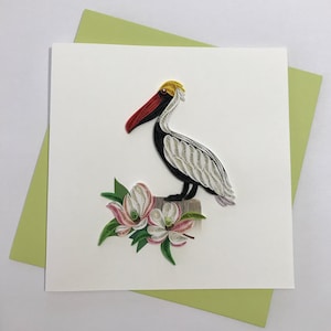 Biglietto di auguri Pelican Quilling, biglietto di auguri fatto a mano, biglietti quilling, biglietti quilling, Quilling, biglietto fatto a mano