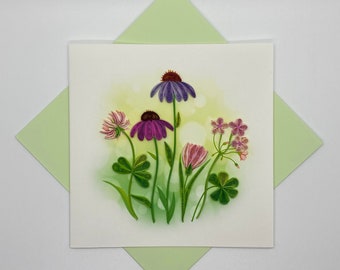 Wildflower Quilling Greeting Card, handmade greeting card, quilling cards, quilled cards, Quilling, Handmade Card