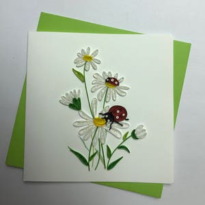 Lady & fleur de Marguerite Bug Quilling carte de voeux