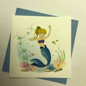 Sirène Quilling Carte de vœux
