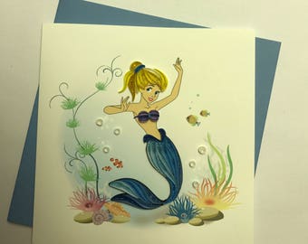 Mermaid Quilling Greeting Card