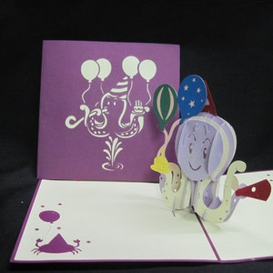 3-D Birthday Pop-Up Card, 3-D Pop Up Card, 3D Birthday Card, Popup Card, Greeting Card, 3D Popup Card, 3D Popup Greeting Card, PoppinPaper