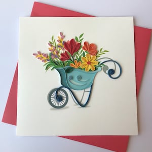 Flower Card Quilling Greeting Card, handmade greeting card, quilling cards, quilled cards