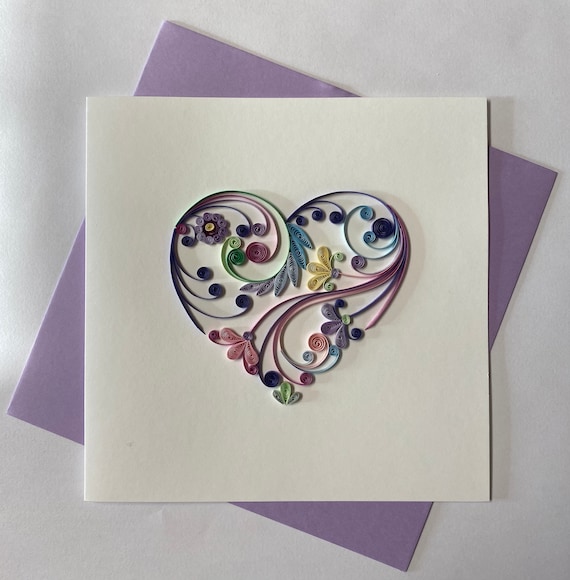 Heart Card, Quilling Greeting Card, Handmade Greeting Card, Quilling Cards, Quilled  Cards, Greeting Card - Etsy