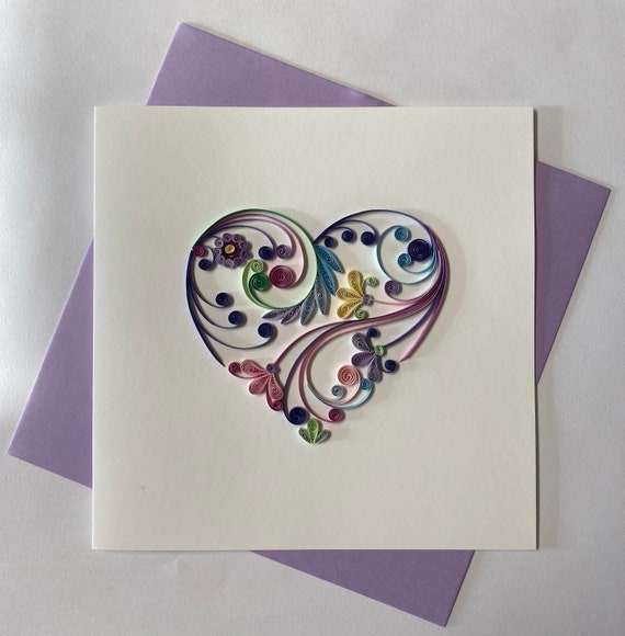 Heart Card, Quilling Greeting Card, Handmade Greeting Card, Quilling Cards, Quilled  Cards, Greeting Card - Etsy