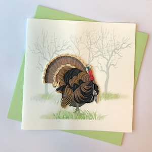 Carte de dinde, carte de voeux quilling, carte de voeux faite main, cartes quilling, cartes quilling, carte de voeux