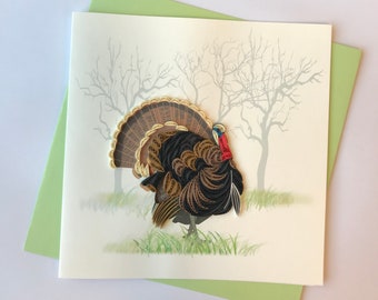 Turkey Card, Quilling Greeting Card, handmade greeting card, quilling cards, quilled cards, Greeting Card