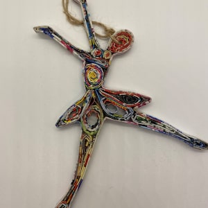 Ballerina Ornament, Eco-Art, Recycled, Quilled Paper, Christmas Decor, Recycled Handmade Decor, Wall Art, quilling card, quilling ornament
