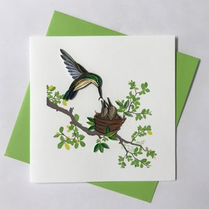 Hummingbird Quilling Greeting Card, handmade greeting card, quilling cards, quilled cards, Quilling, Handmade Card