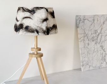 Wool felt “charcoal” lampshade