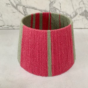Small string table lampshade drum, or jazz lampshade, handwoven / handstrung with 100% animal friendly bourette silk for a bouclé look image 1