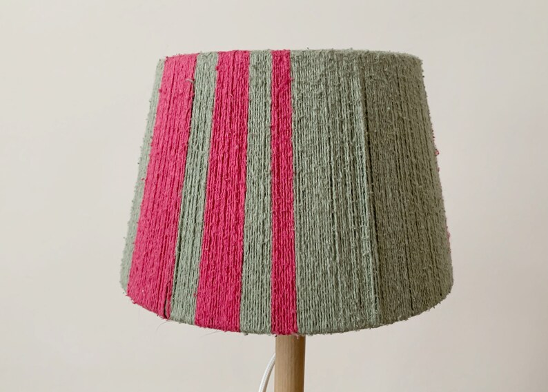 Small string table lampshade drum, or jazz lampshade, handwoven / handstrung with 100% animal friendly bourette silk for a bouclé look image 6