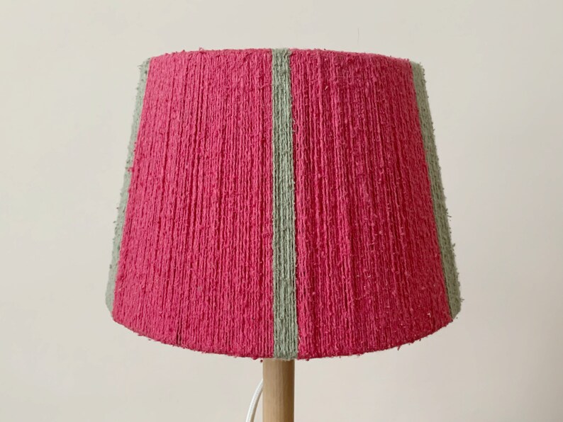 Small string table lampshade drum, or jazz lampshade, handwoven / handstrung with 100% animal friendly bourette silk for a bouclé look image 5