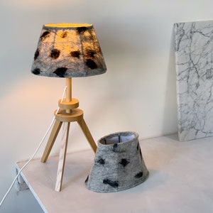 Wool felted lampshade set “Charcoal”