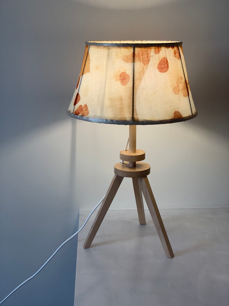 Ecoprinted table lampshade Poupée without stand image 4