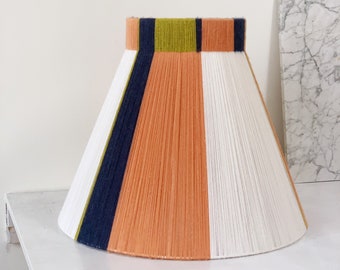 Big string floor lampshade, or “jazz lampshade”, handstrung / handwoven with 100% oragnic wool
